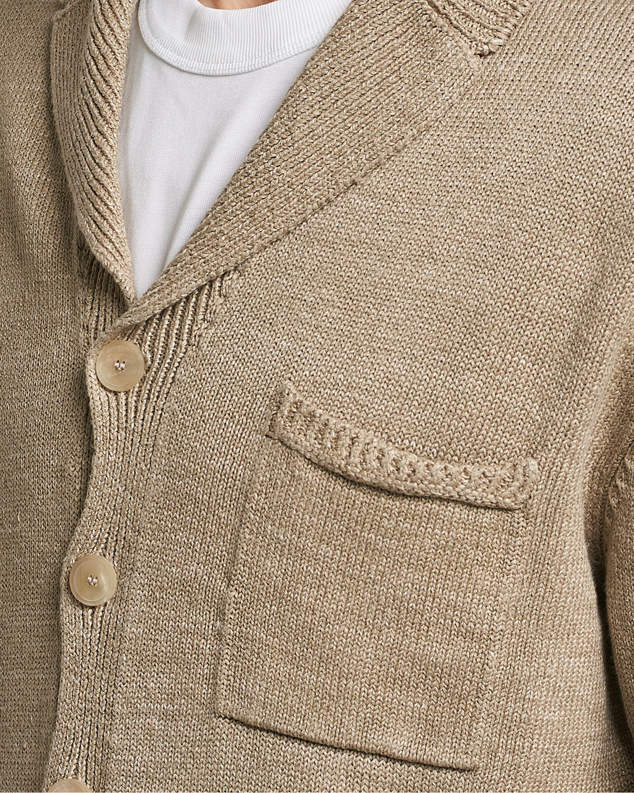 Herren | Pullover | Inis Meáin | Washed Linen Pub Jacket Dark Natural