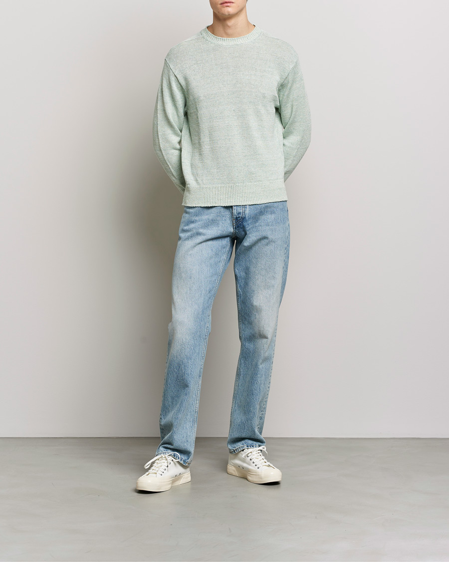 Herren | Pullover | Inis Meáin | Donegal Washed Linen Crew Neck Mint