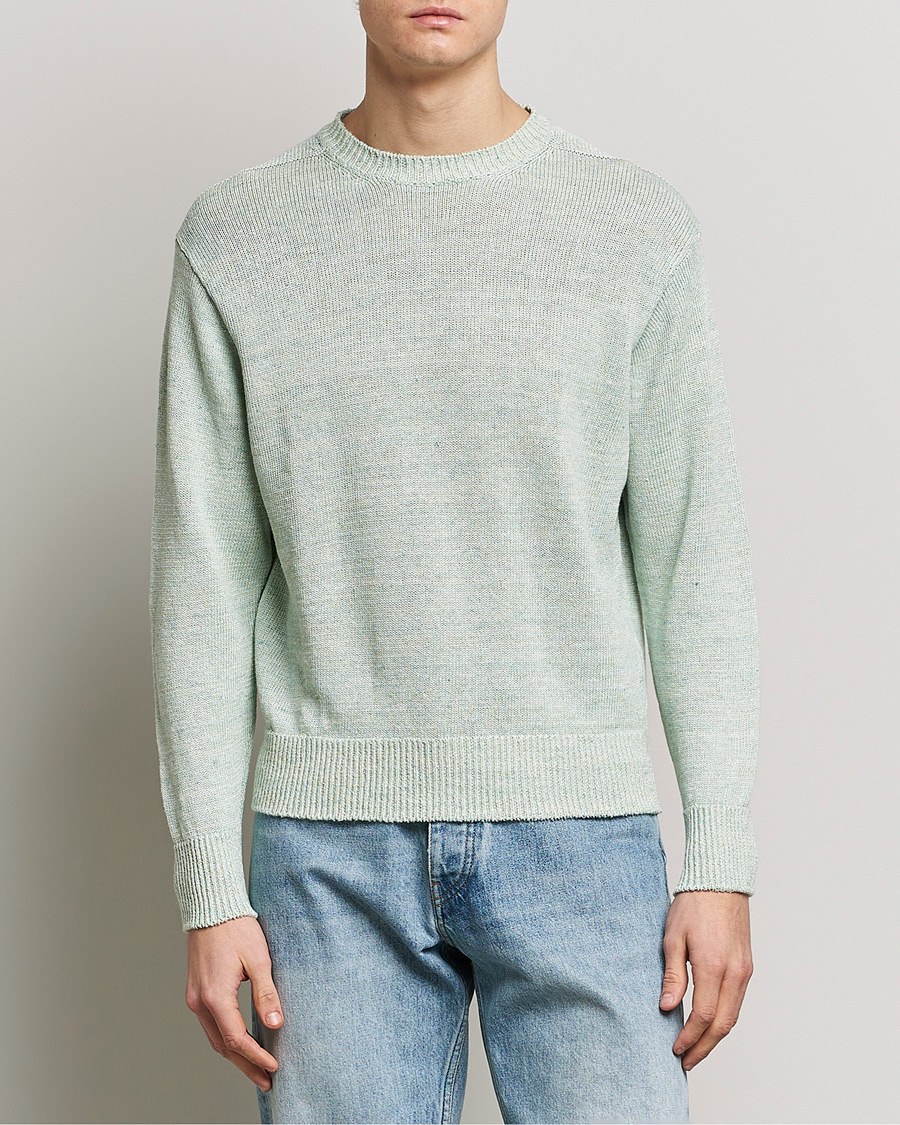 Herren | Pullover | Inis Meáin | Donegal Washed Linen Crew Neck Mint