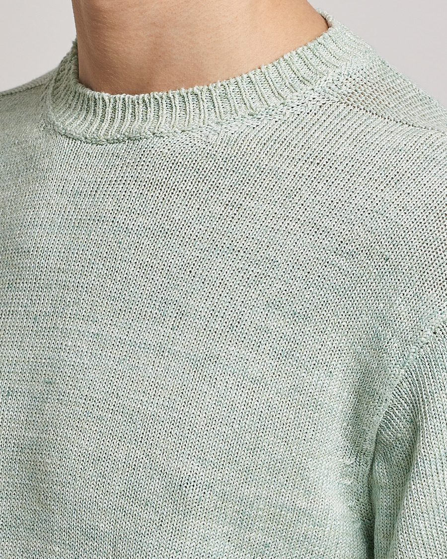 Herren | Pullover | Inis Meáin | Donegal Washed Linen Crew Neck Mint