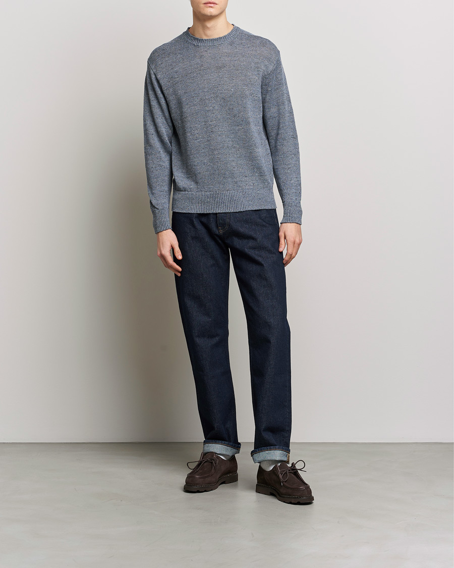 Herren | Pullover | Inis Meáin | Donegal Washed Linen Crew Neck Stone