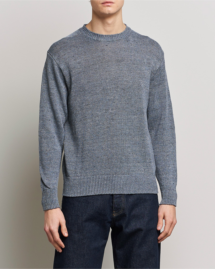 Herren | Pullover | Inis Meáin | Donegal Washed Linen Crew Neck Stone
