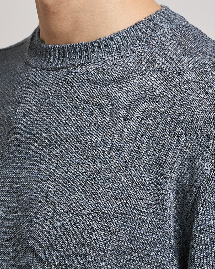 Herren | Pullover | Inis Meáin | Donegal Washed Linen Crew Neck Stone