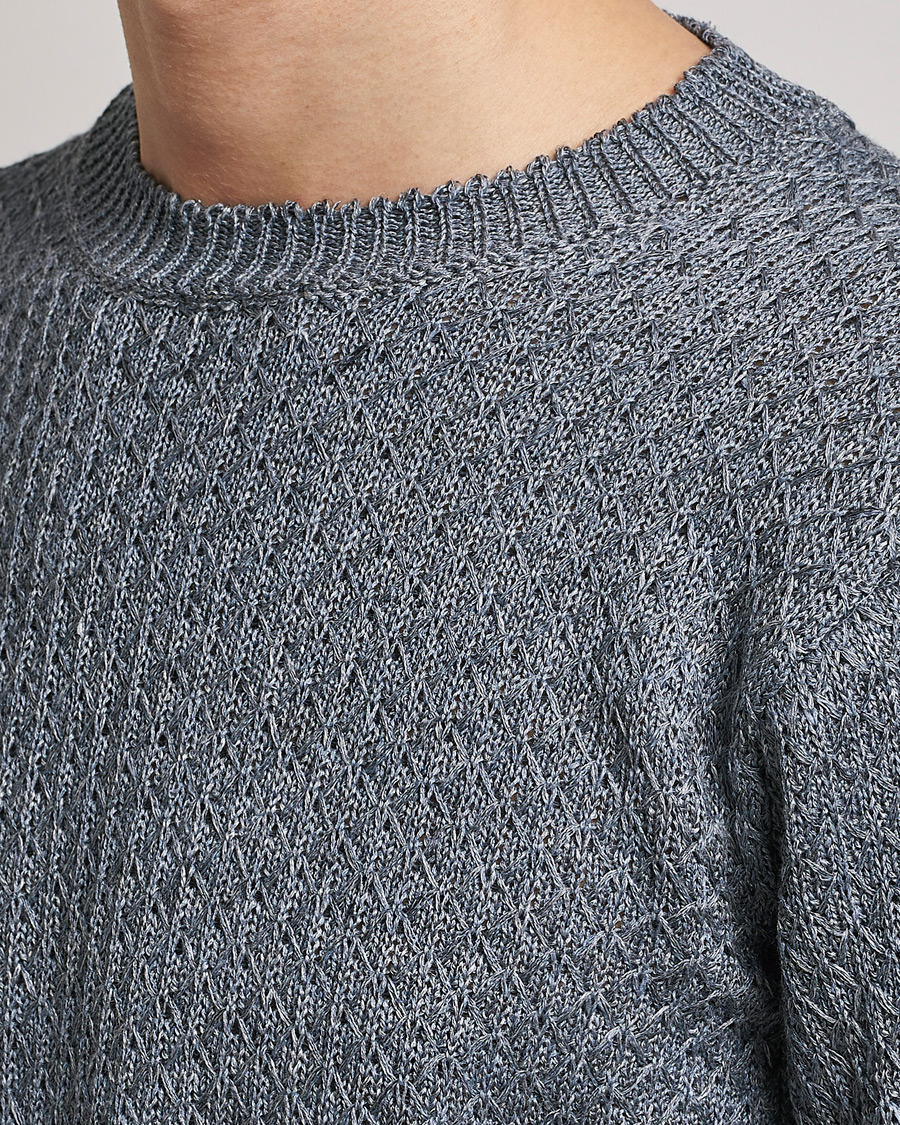 Herren | Pullover | Inis Meáin | Fishnet Linen Sweater Stone