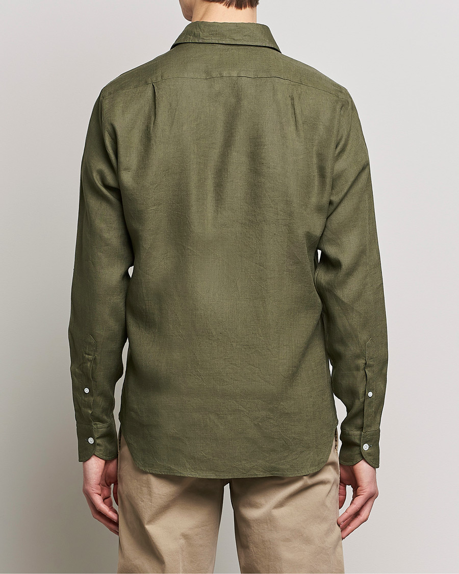 Herren | Hemden | Drake's | Linen Summer Shirt Green