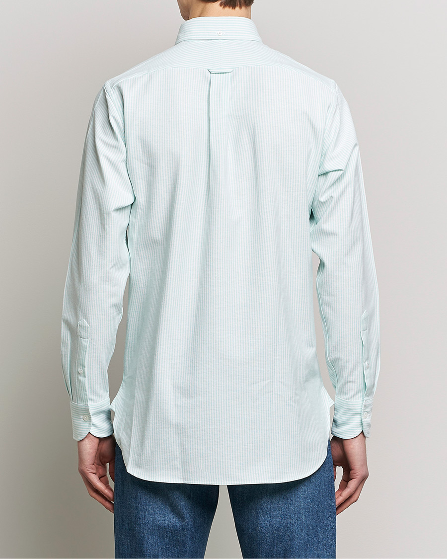 Herren | Hemden | Drake's | Striped Button Down Oxford Shirt Green