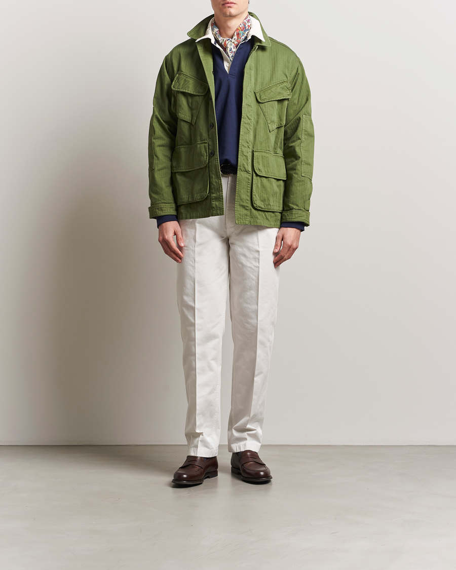 Herren | Hosen | Drake's | Flat Front Cotton Chino Ecru