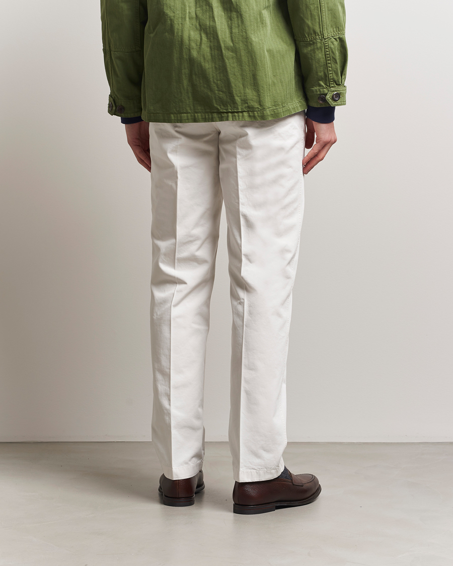 Herren | Hosen | Drake's | Flat Front Cotton Chino Ecru