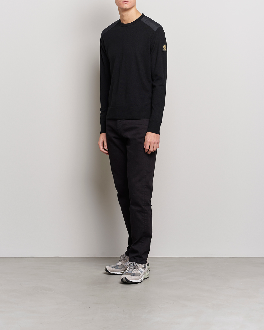 Herren | Pullover | Belstaff | Kerrigan Crew Neck Merino Sweatshirt Black