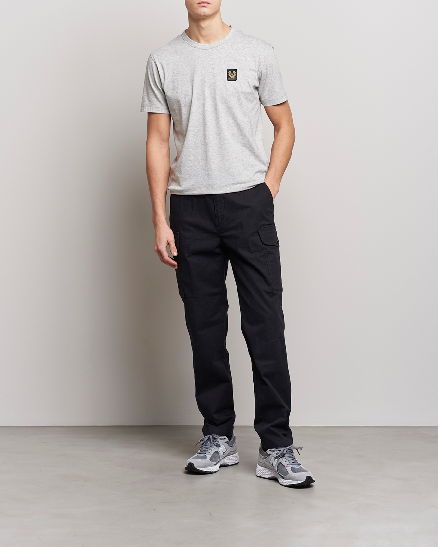 Herren | T-Shirts | Belstaff | Cotton Logo T-Shirt Old Silver Heather