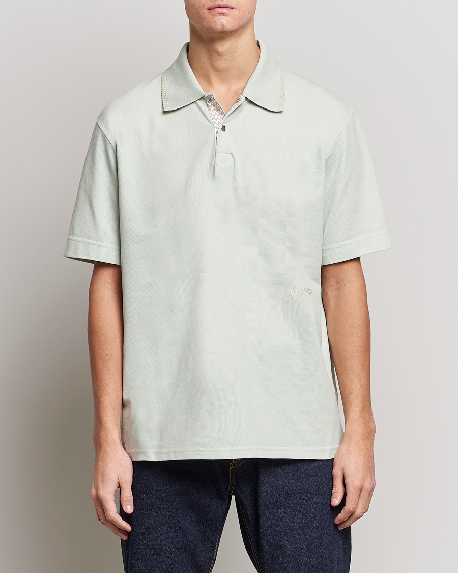 Herren | Poloshirts | Lanvin | Embroidered Logo Polo Shirt Sage