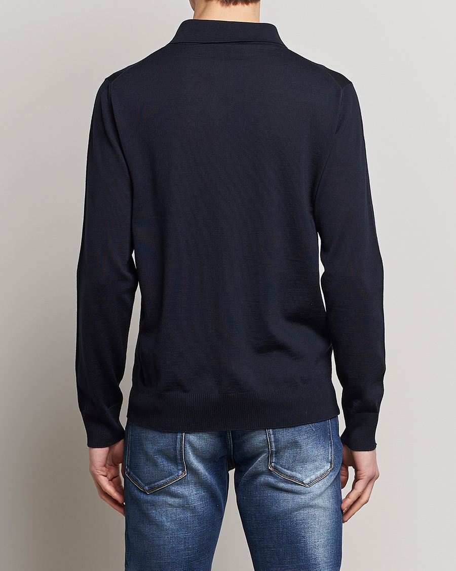 Herren | Pullover | Emporio Armani | Knitted Merino Pique Navy
