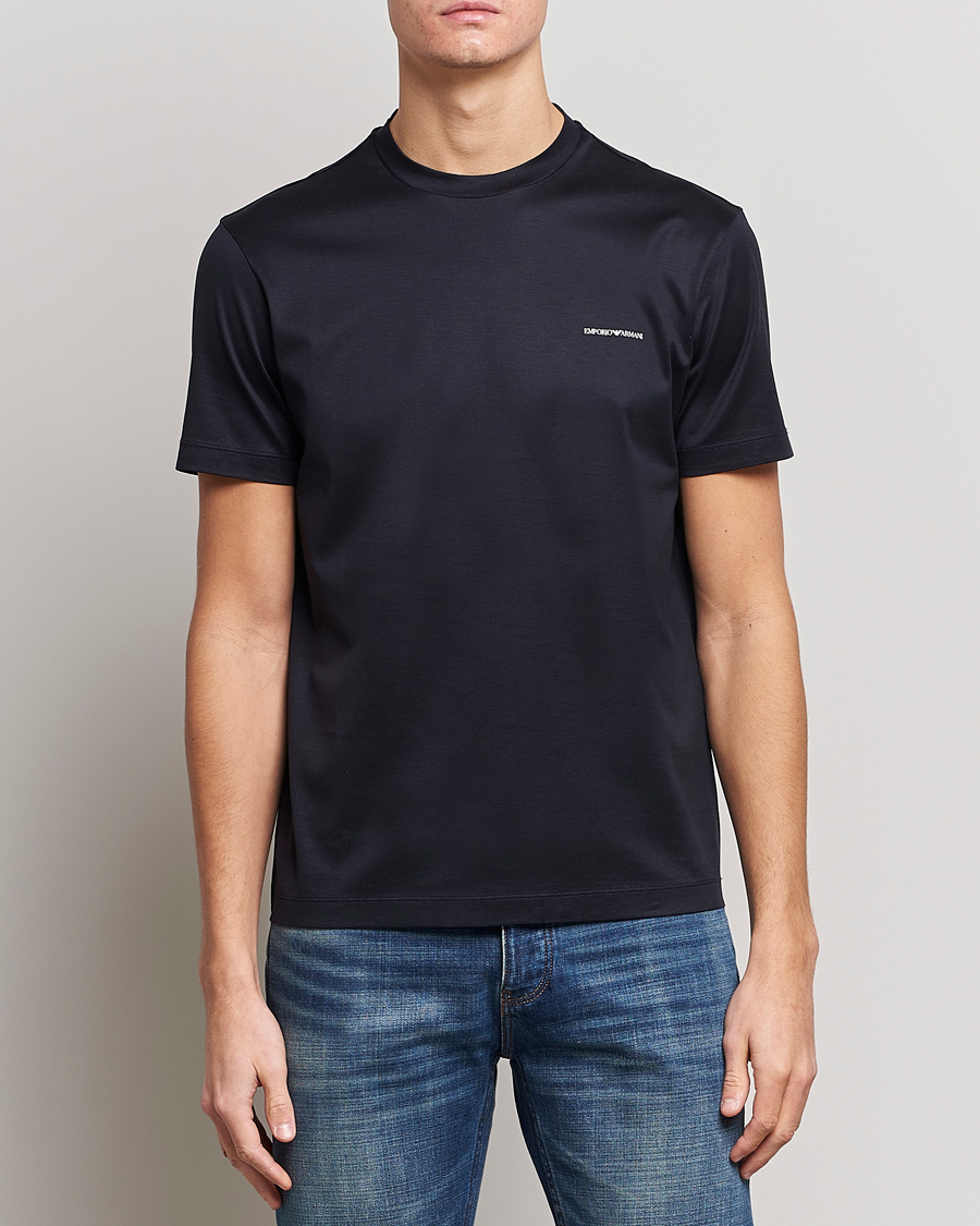 Herren | T-Shirts | Emporio Armani | Tencel T-Shirt Navy