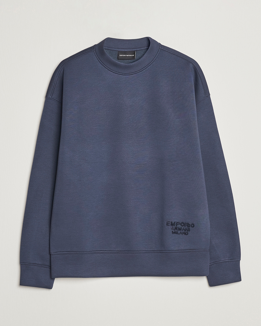 Herren | Pullover | Emporio Armani | Modal Sweat Crew Neck Blue Grey