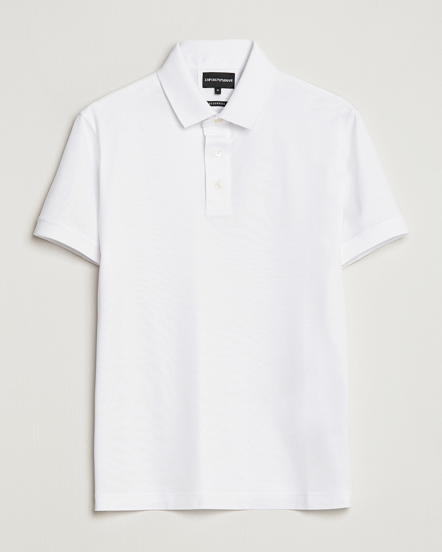 Herren | Poloshirts | Emporio Armani | Cotton Tencel Polo White