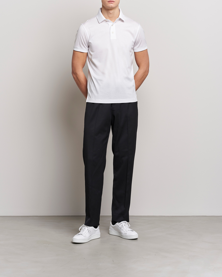 Herren | Poloshirts | Emporio Armani | Cotton Tencel Polo White