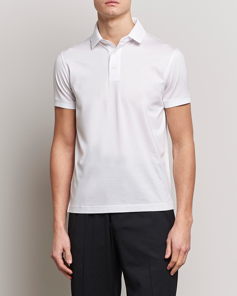 Herren | Poloshirts | Emporio Armani | Cotton Tencel Polo White
