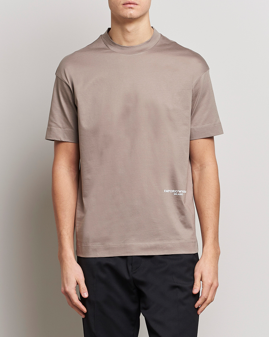 Herren | T-Shirts | Emporio Armani | Cotton T-Shirt Beige