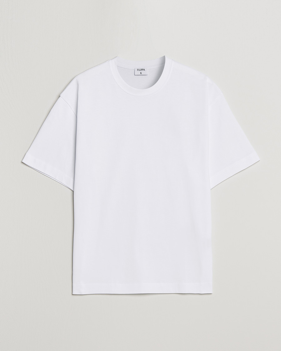 Herren | T-Shirts | Filippa K | Heavy Cotton Crew Neck T-Shirt White