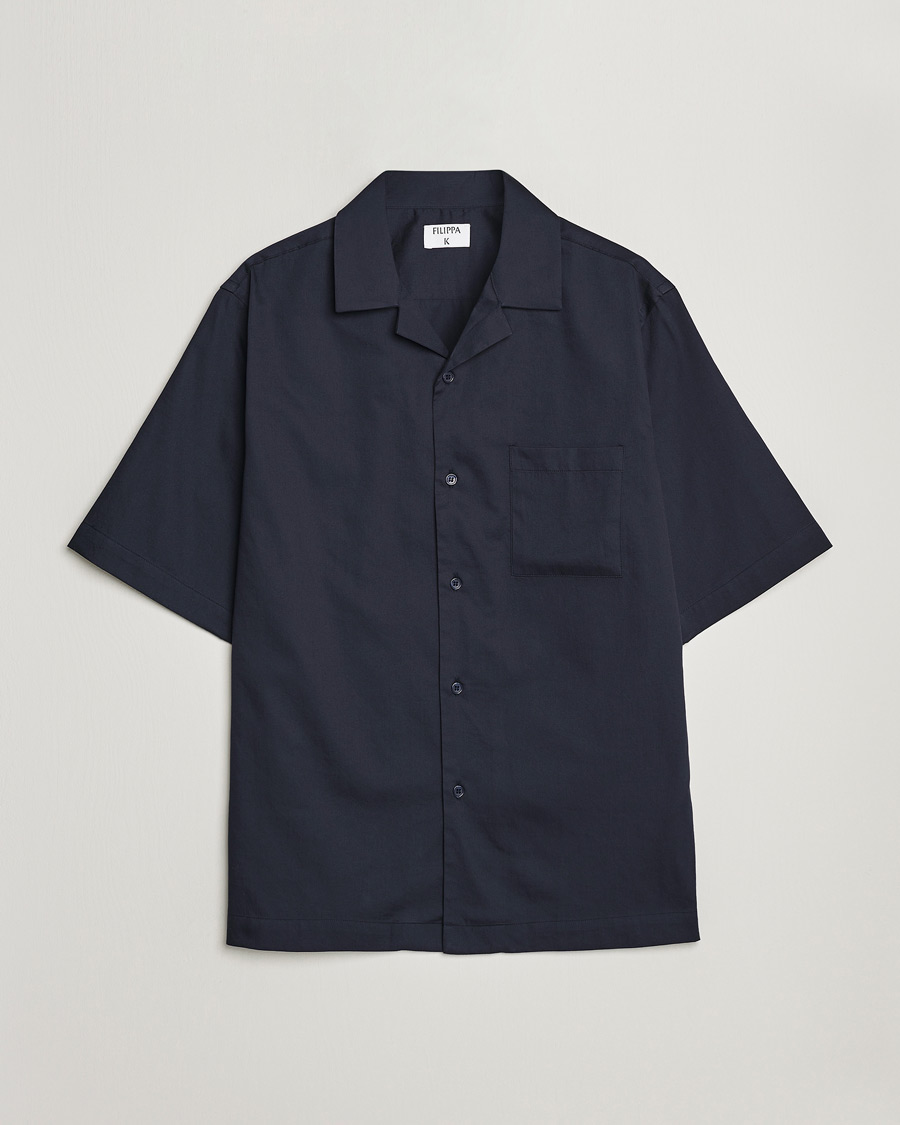 Herren | Hemden | Filippa K | Lounge Short Sleeve Shirt Night Blue