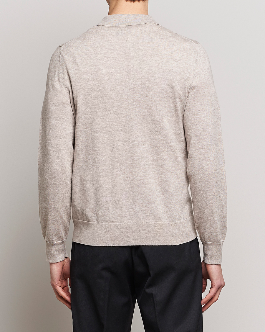 Herren | Pullover | Filippa K | Knitted Polo Shirt Beige Melange