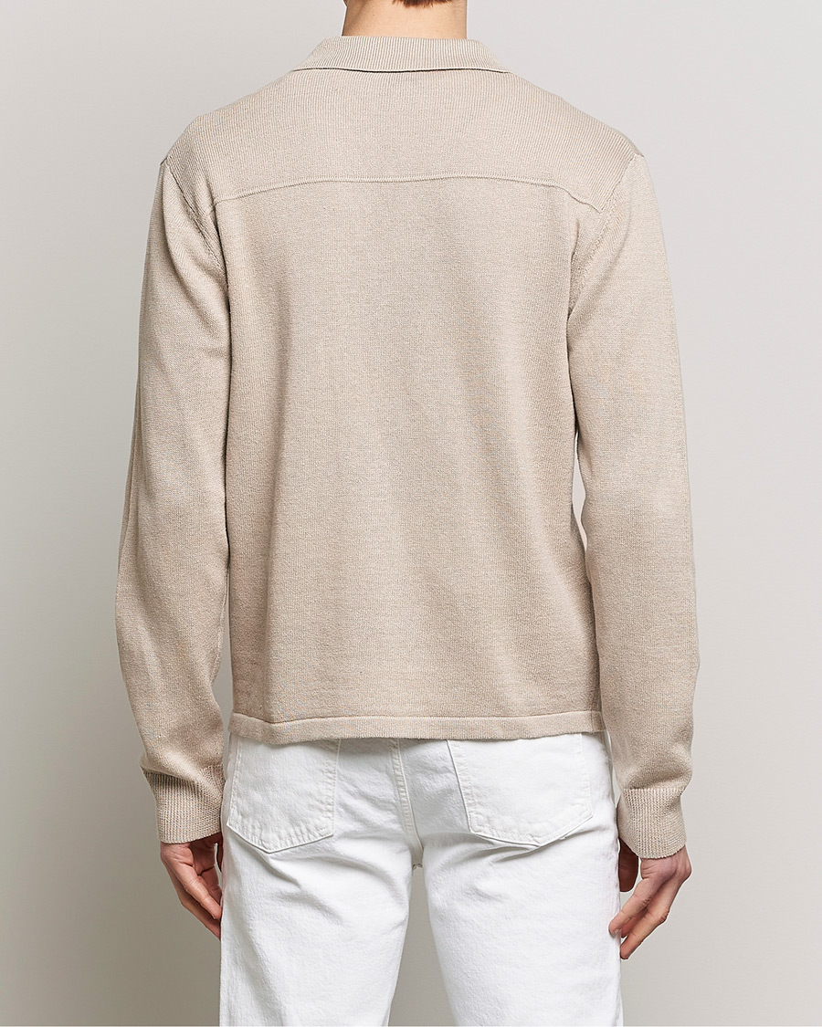 Herren | Hemden | Filippa K | Cotton Linen Knitted Shirt Dusty Beige