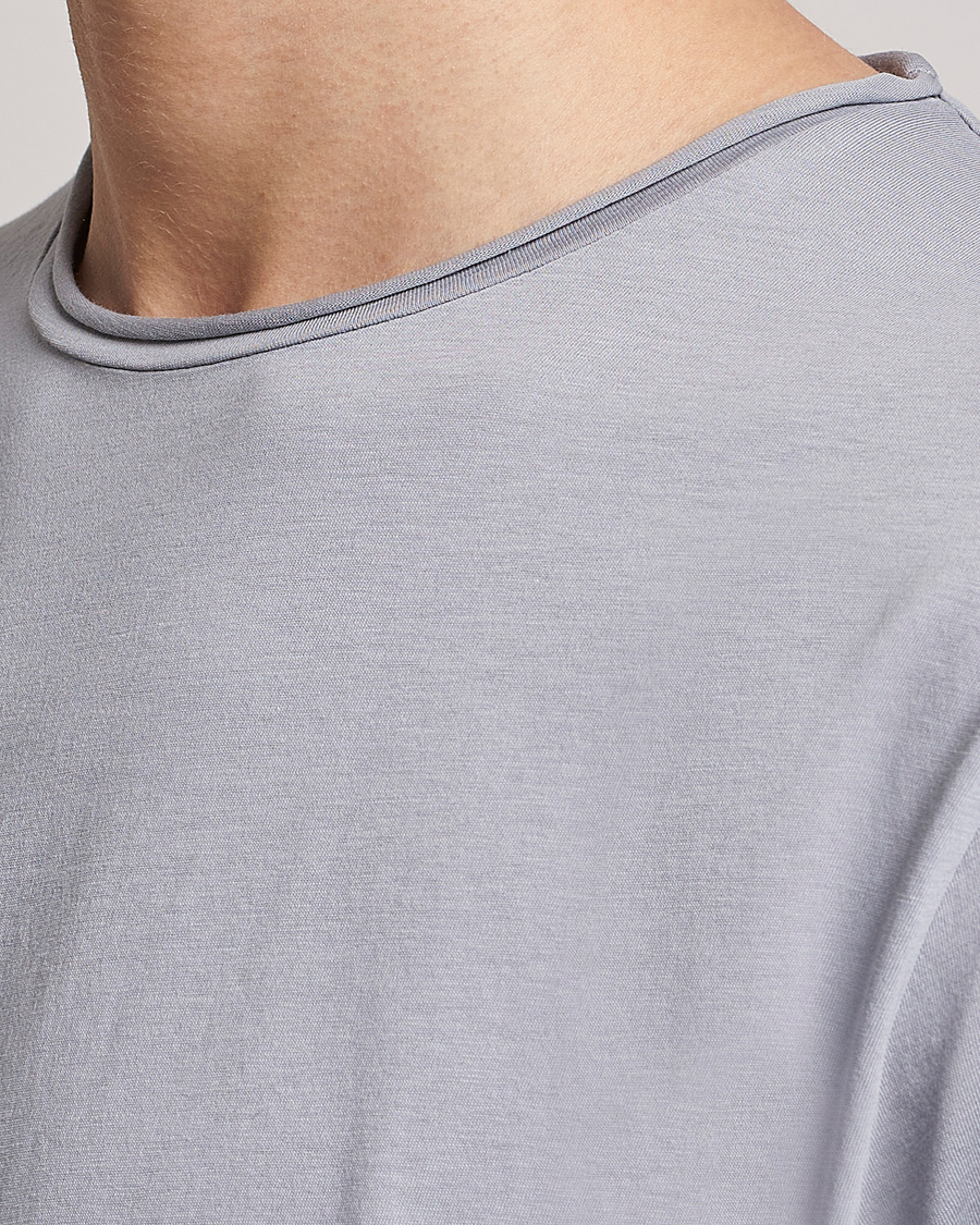 Herren | T-Shirts | Filippa K | Roll Neck Crew Neck Tee Fog Blue