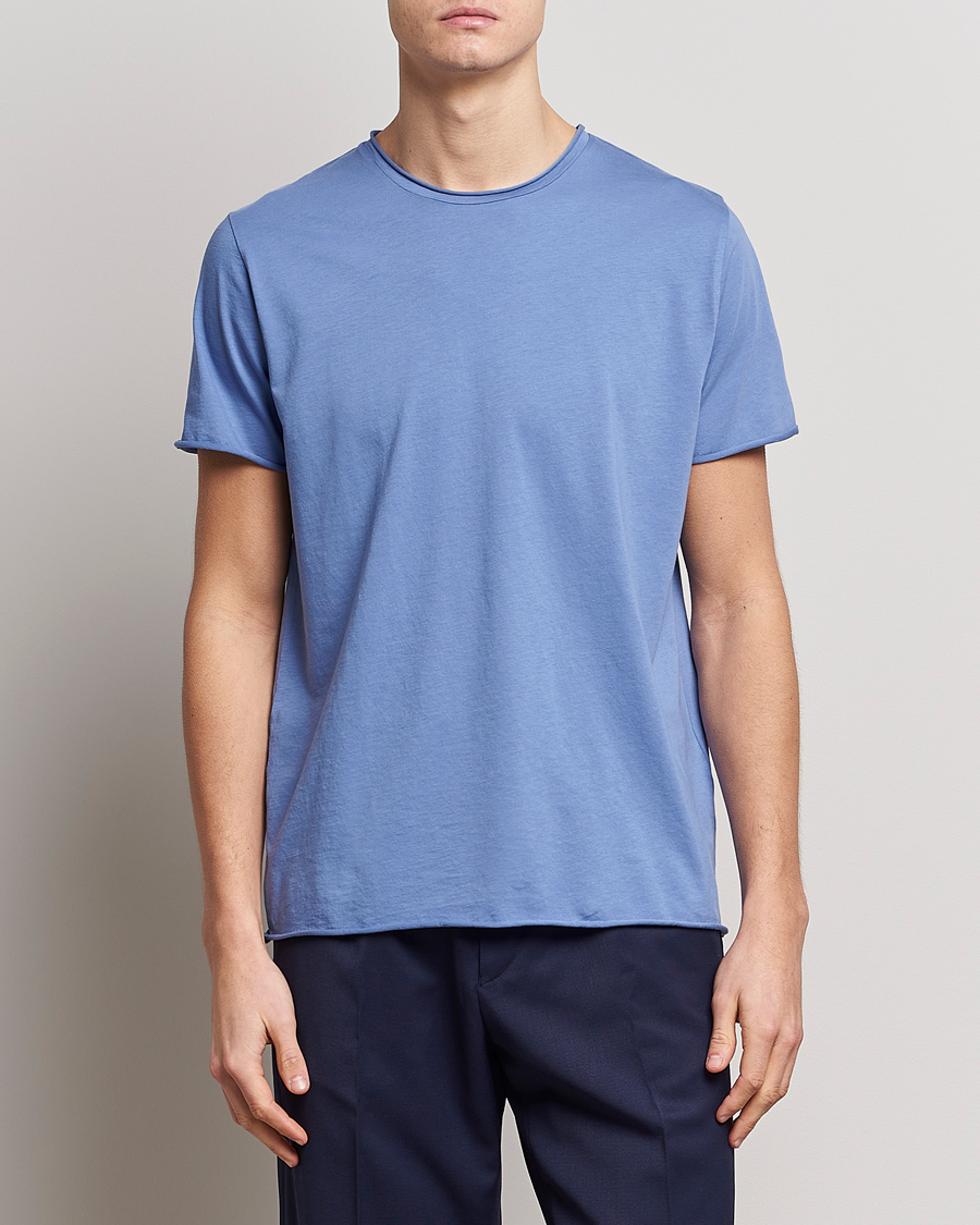 Herren | T-Shirts | Filippa K | Roll Neck Crew Neck Tee Coral Blue