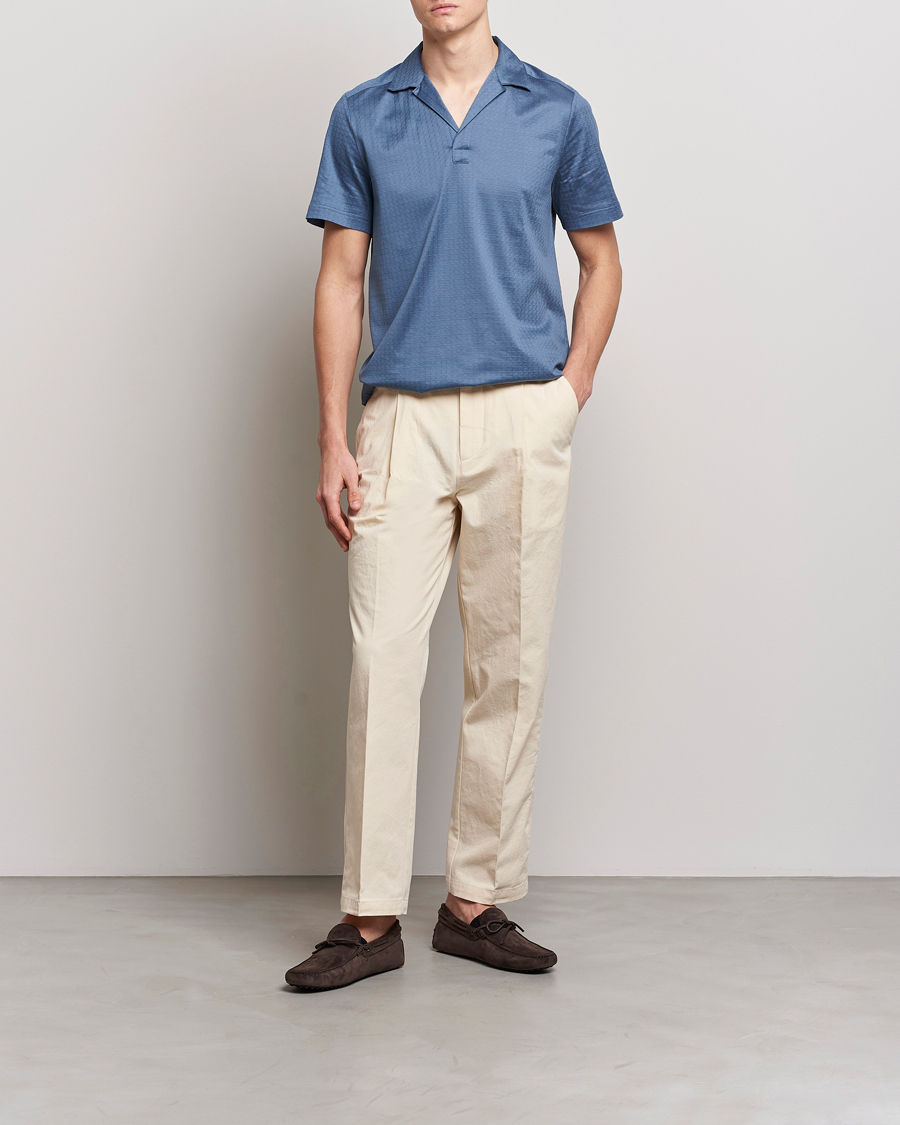Herren | Poloshirts | Eton | Filo Di Scozia Open Collor Shirt Light Blue