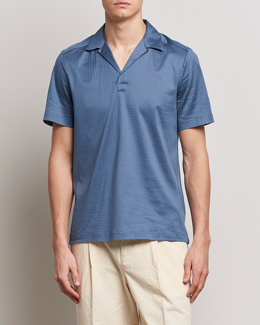 Herren | Poloshirts | Eton | Filo Di Scozia Open Collor Shirt Light Blue