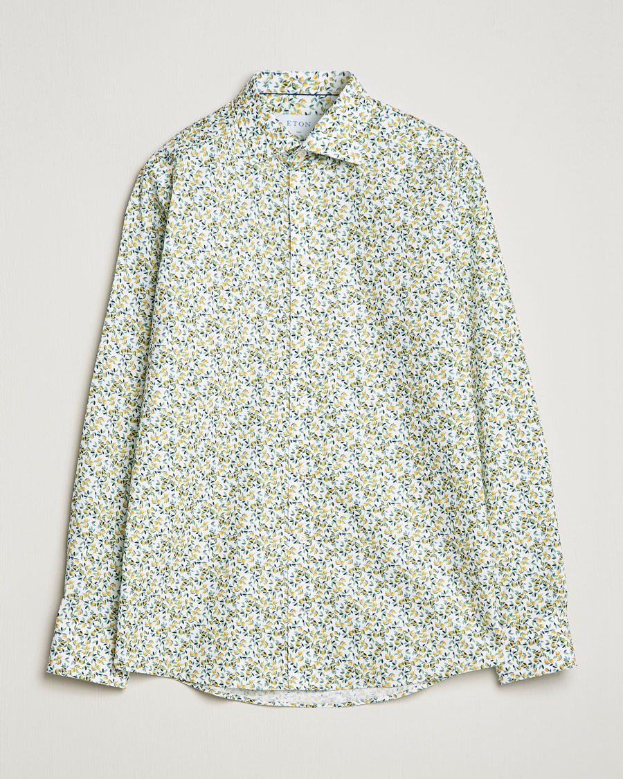 Herren | Hemden | Eton | Signature Twill Slim Fit Shirt Lemon Print