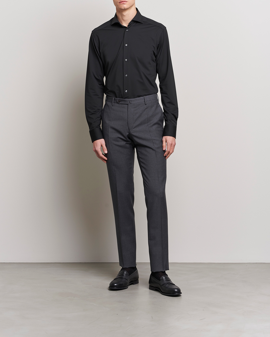 Herren | Hemden | Eton | Slim Fit Four Way Stretch Shirt Black