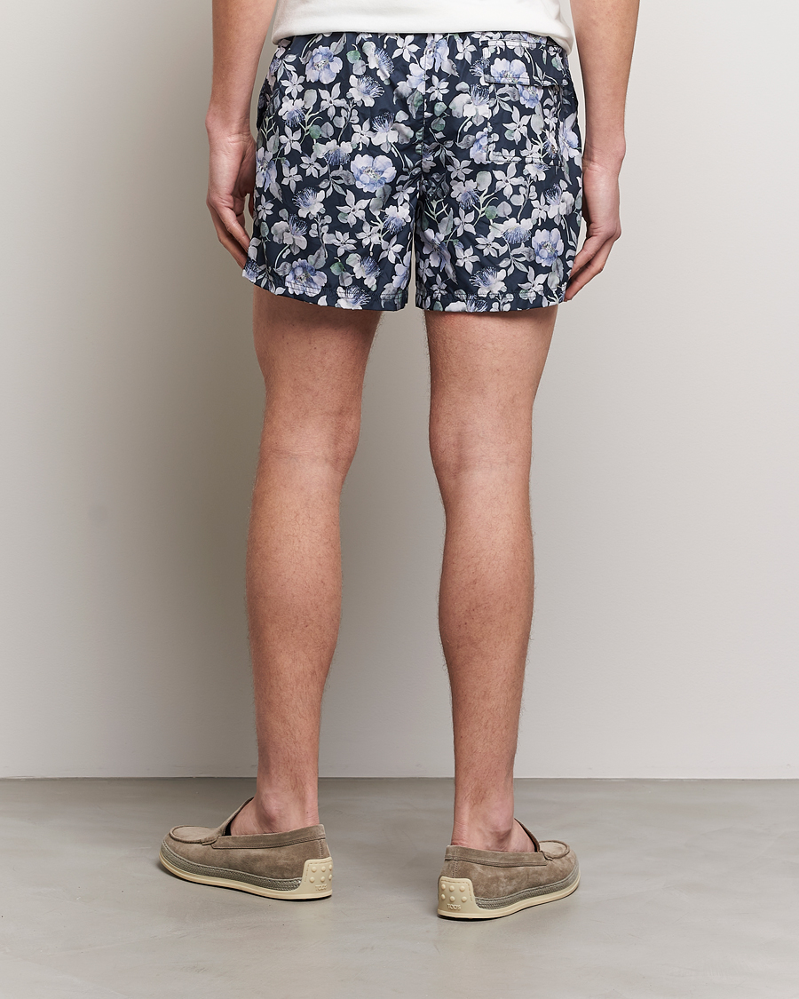 Herren | Badehosen | Eton | Floral Swim Shorts Navy Blue