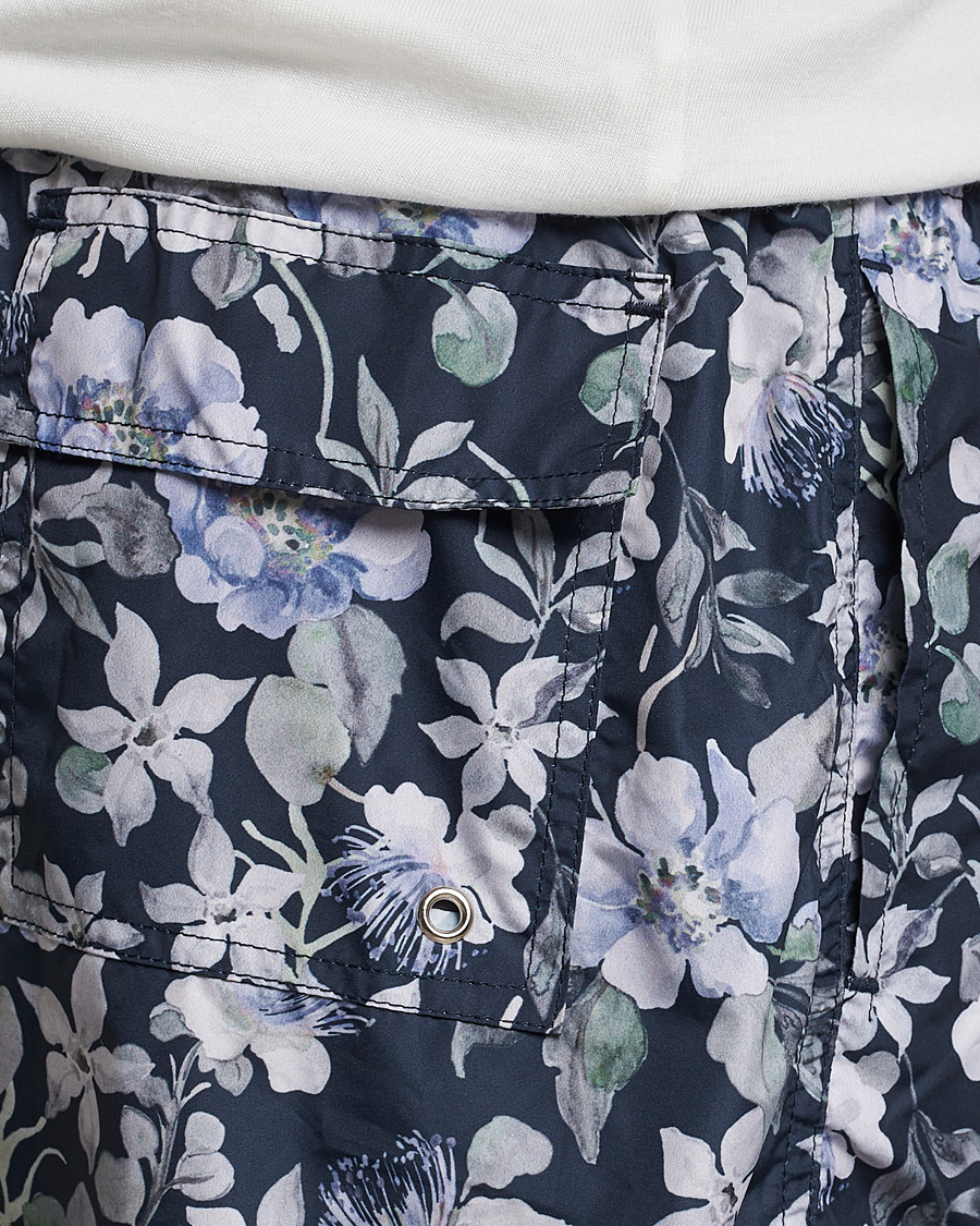 Herren | Badehosen | Eton | Floral Swim Shorts Navy Blue