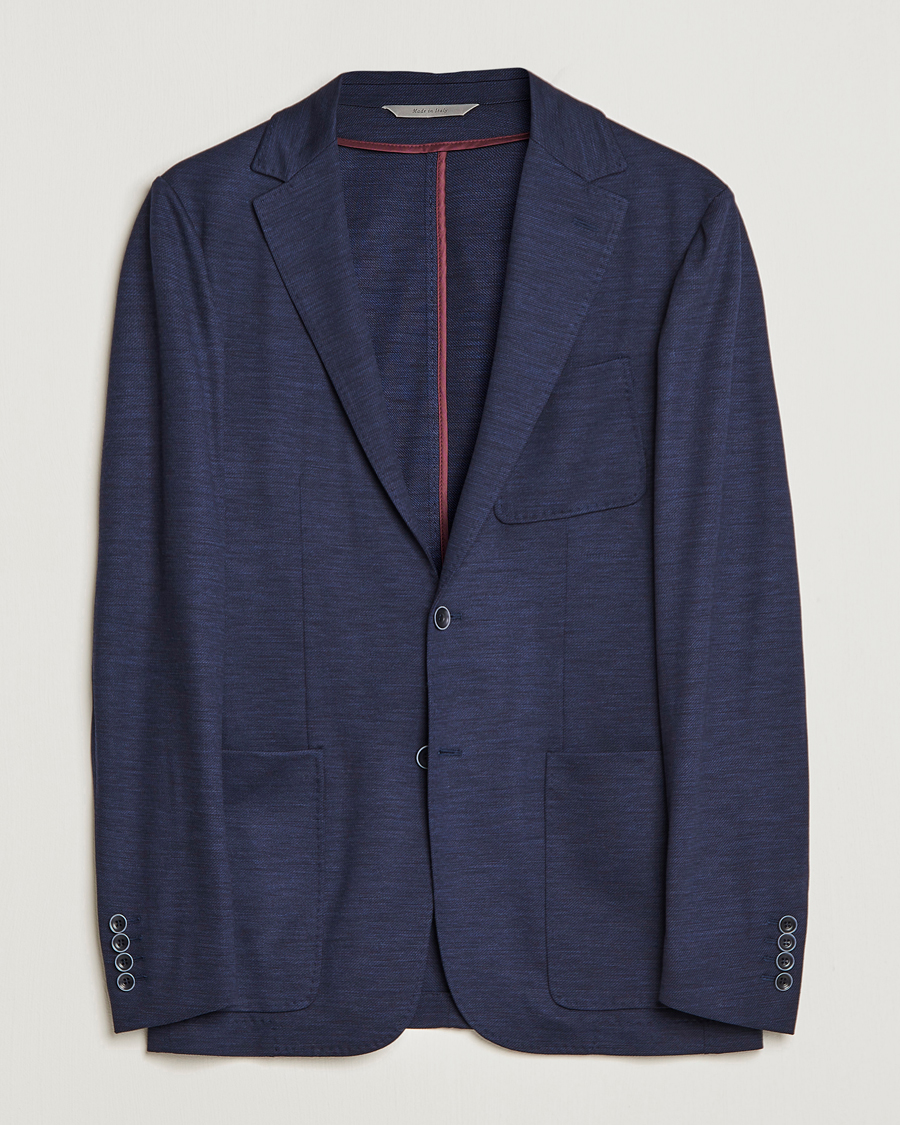 Herren | Sakkos | Canali | Wool Jersey Blazer Navy