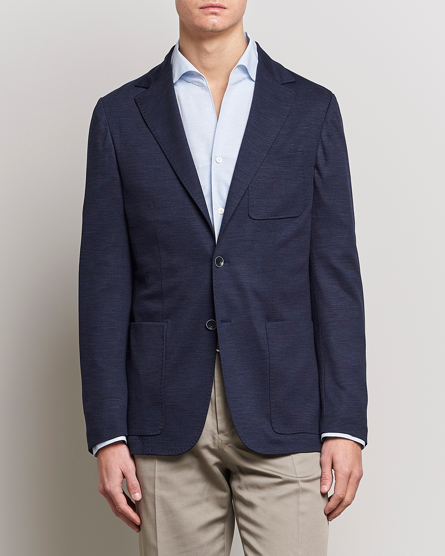 Herren | Sakkos | Canali | Wool Jersey Blazer Navy