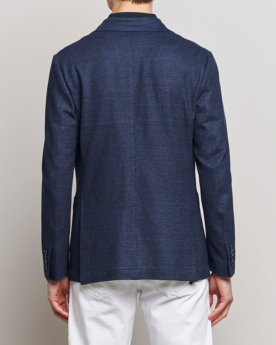 Herren | Sakkos | Canali | Linen/Cotton Jersey Blazer Dark Blue