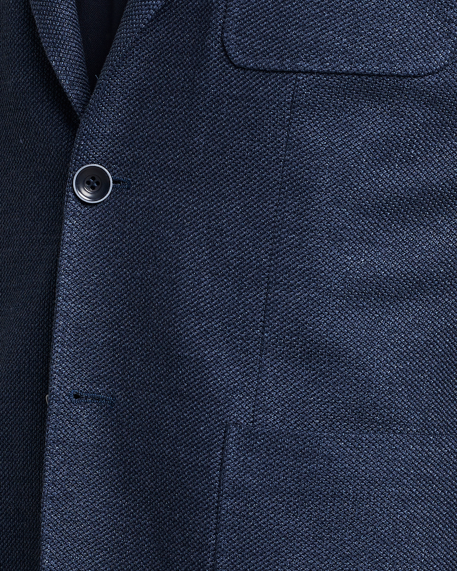 Herren | Sakkos | Canali | Linen/Cotton Jersey Blazer Dark Blue