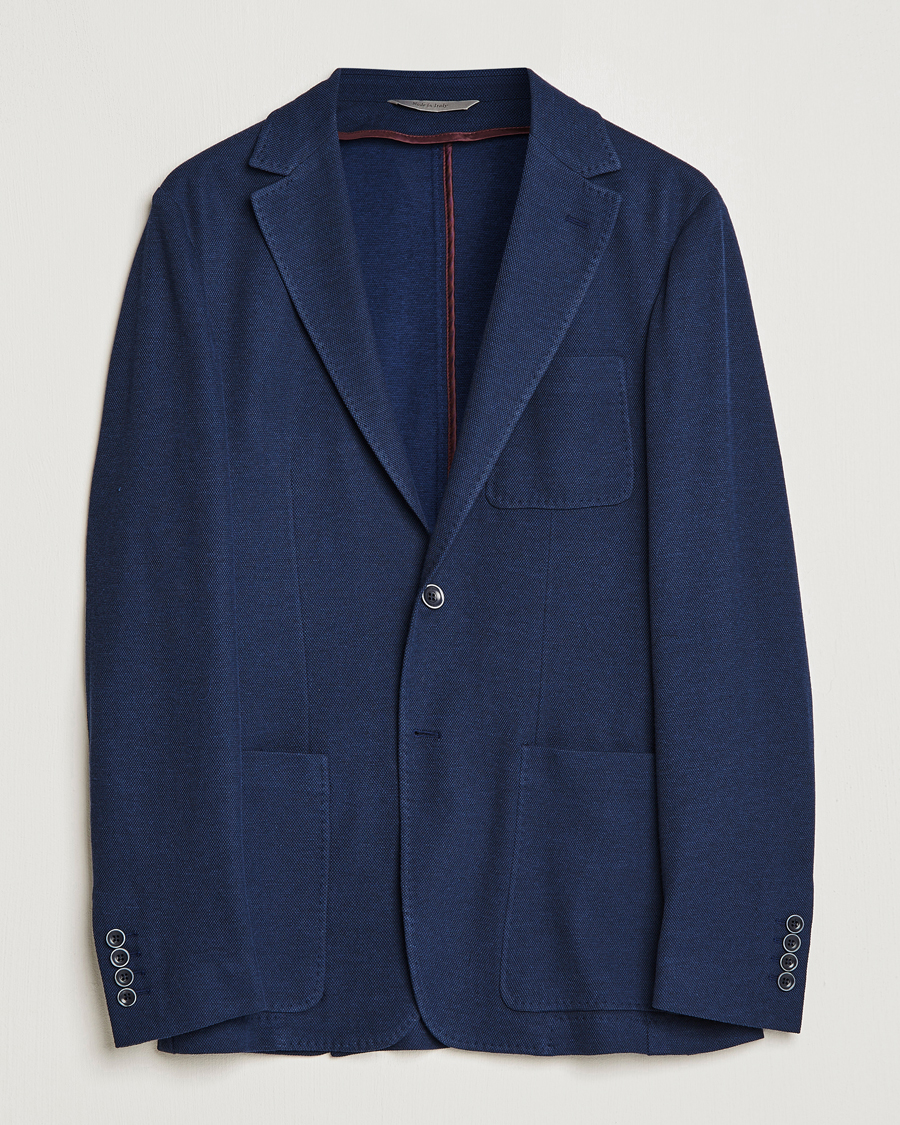 Herren | Sakkos | Canali | Cotton Stretch Jersey Blazer Navy