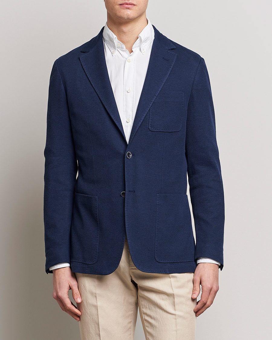 Herren | Sakkos | Canali | Cotton Stretch Jersey Blazer Navy
