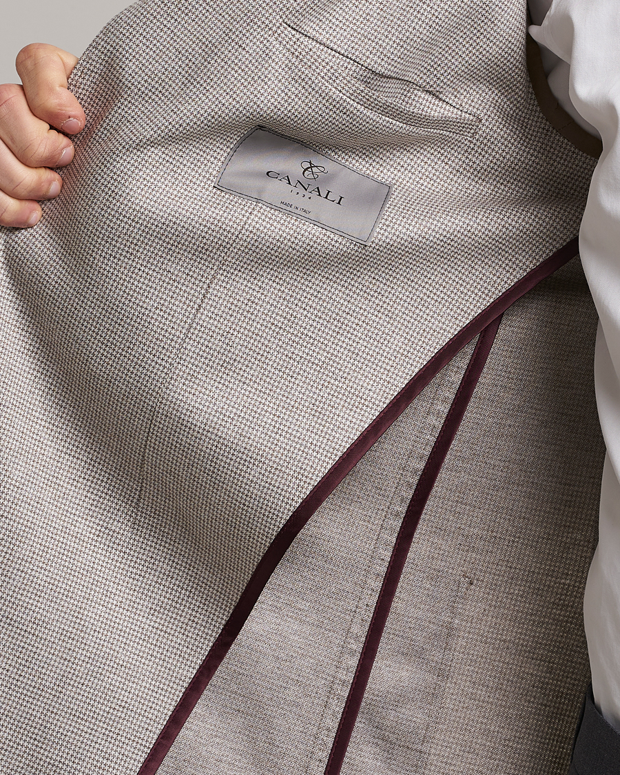 Herren | Sakkos | Canali | Houndstooth Jersey Blazer Beige