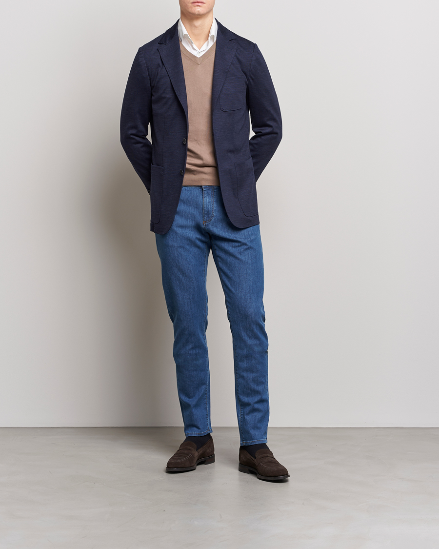 Herren | Jeans | Canali | Slim Fit 5-Pocket Jeans Blue Wash