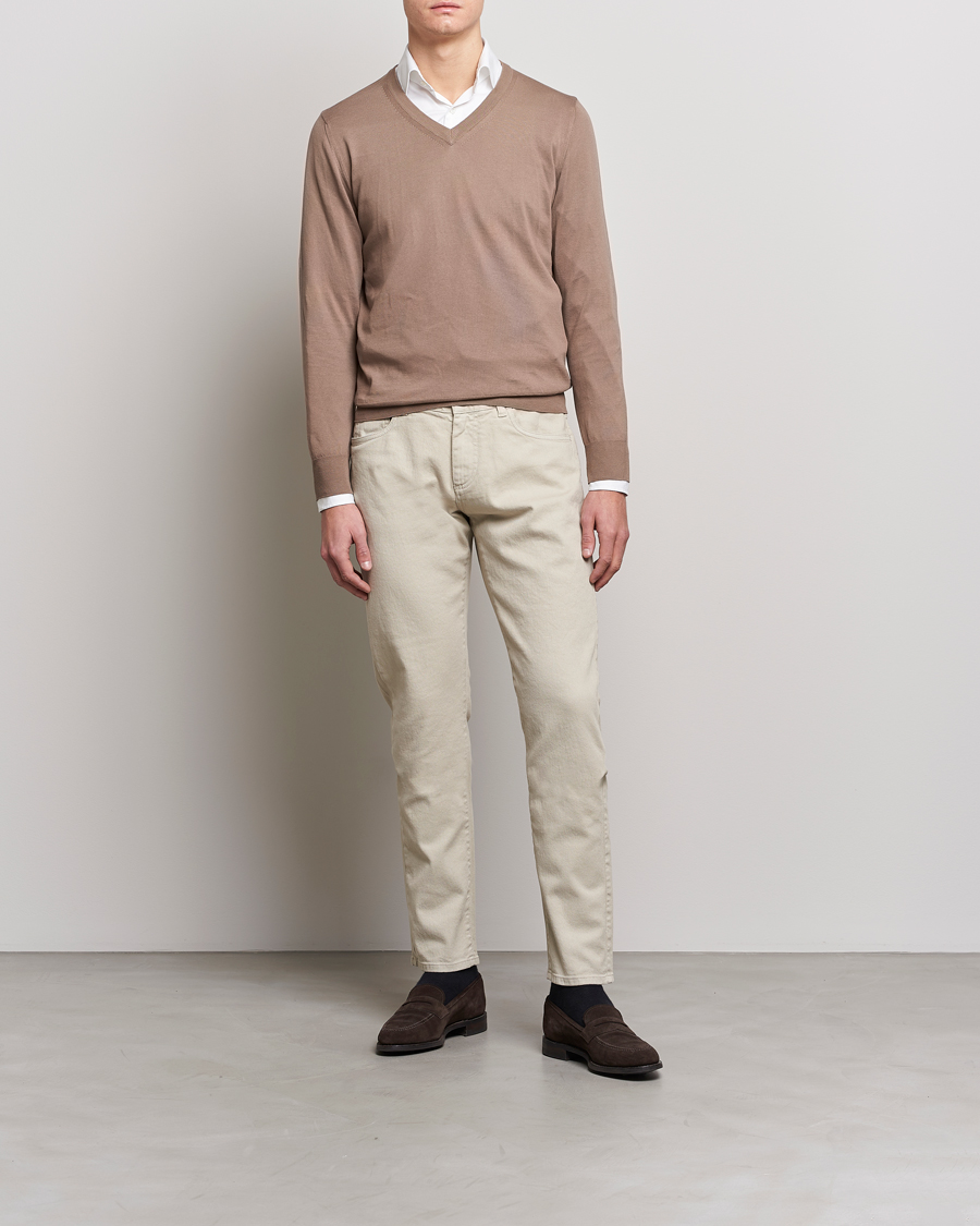 Herren | Hosen | Canali | Slim Fit 5-Pocket Pants Beige