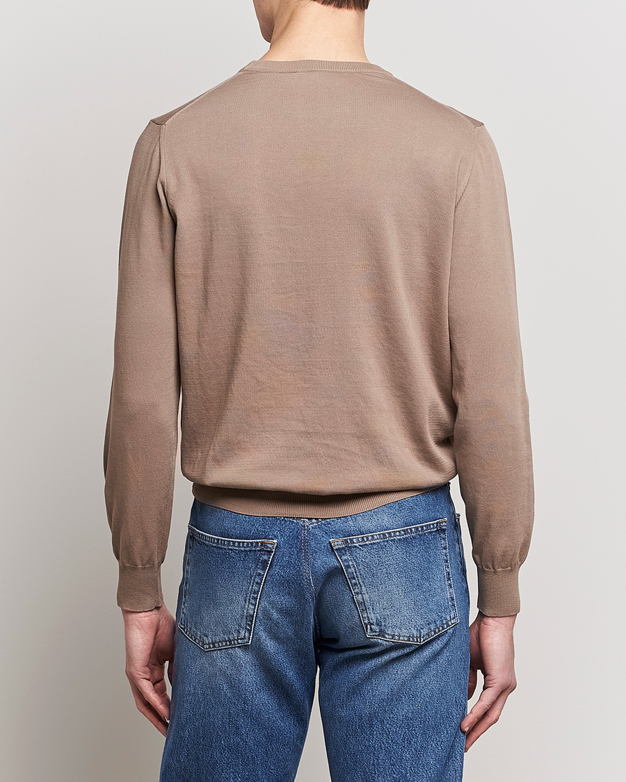 Herren | Pullover | Canali | Cotton Crew Neck Pullover Brown