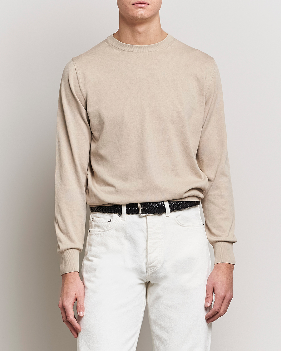 Herren | Kleidung | Canali | Cotton Crew Neck Pullover Beige