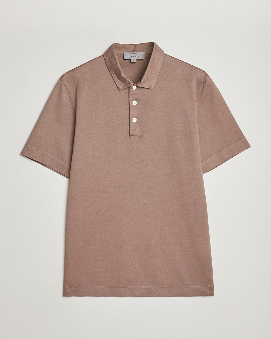 Herren | Poloshirts | Canali | Short Sleeve Polo Pique Taupe