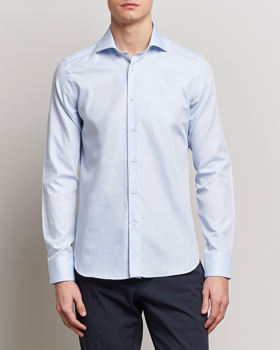 Herren | Formelle Hemden | Canali | Slim Fit Cotton Shirt Light Blue