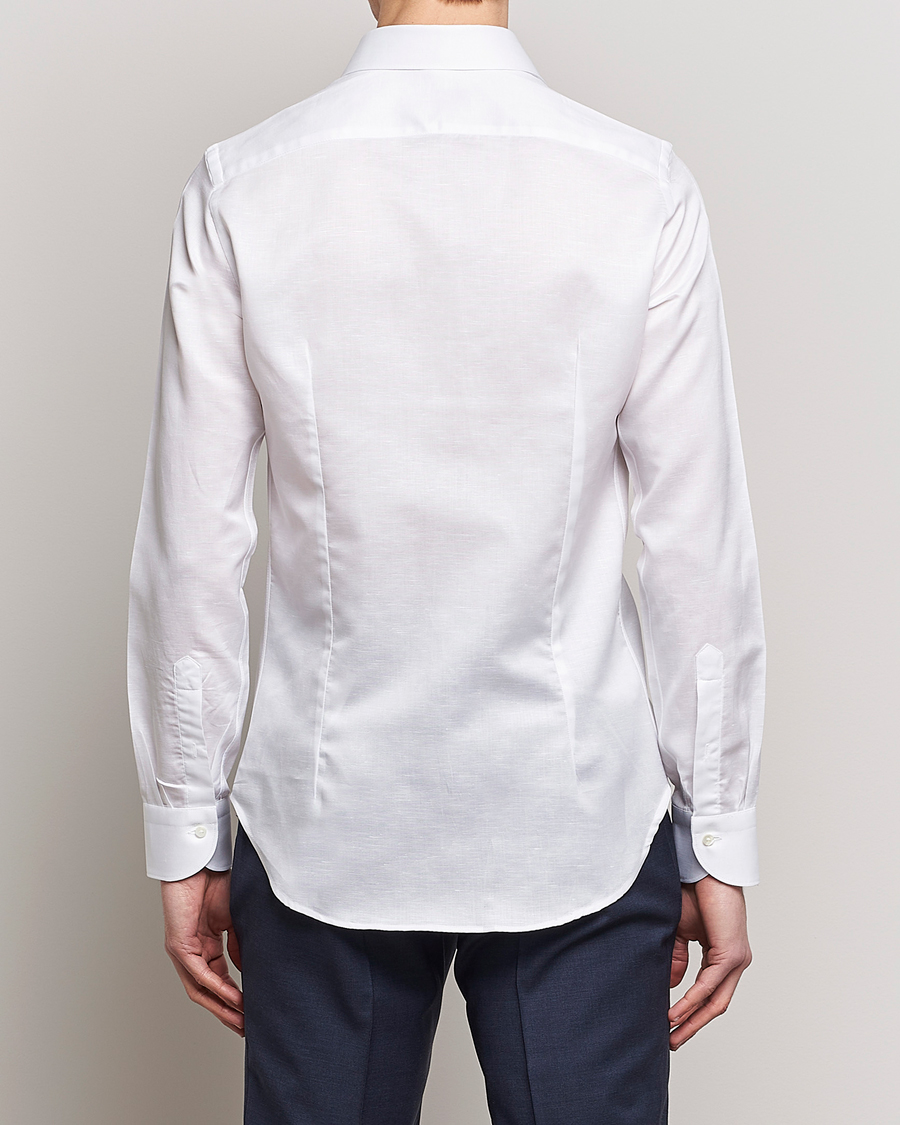 Herren | Hemden | Canali | Slim Fit Linen Shirt White