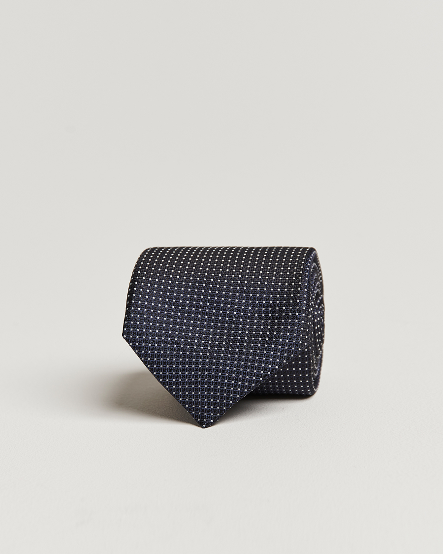 Herren | Canali Micro Jacquard Silk Tie Navy | Canali | Micro Jacquard Silk Tie Navy