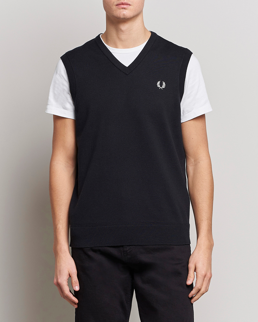 Herren | Pullover | Fred Perry | Classic V-Neck Tank Black